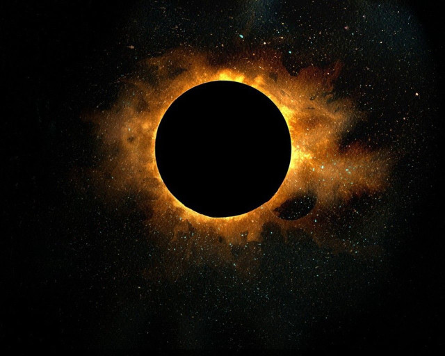 Solar eclipse stars black hole free wallpaper - medium preview image