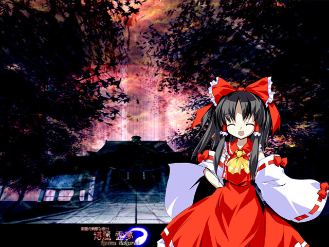 Anime girl red dress tree free wallpaper - medium preview image