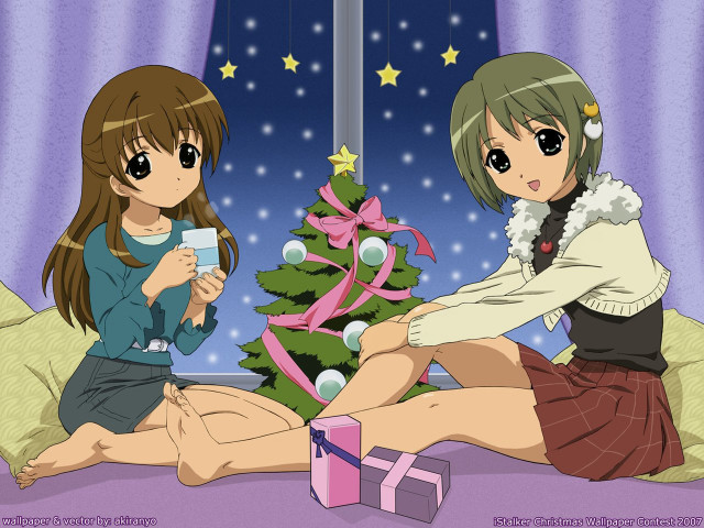 Anime girls christmas bed aurora free wallpaper - medium preview image