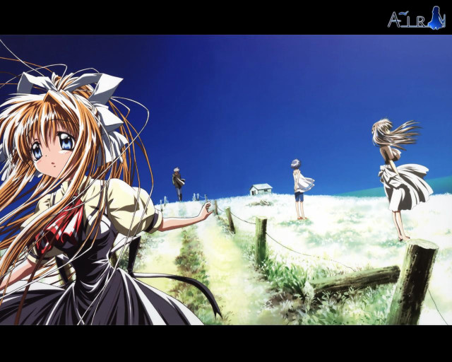 Girl long hair field blue free wallpaper - medium preview image