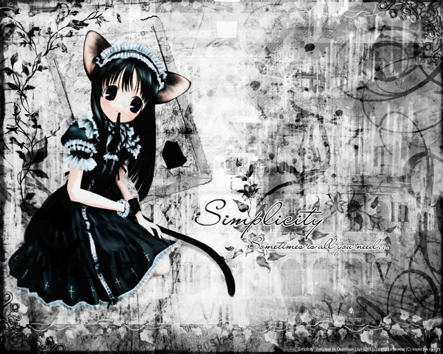 Girl cat knife gothic anime free wallpaper - medium preview image