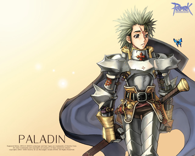 Cartoon character sword armor butterflies free wallpaper - medium preview image