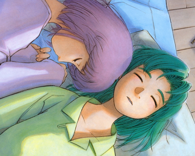 Sleeping women cat pajamas retro free wallpaper - medium preview image
