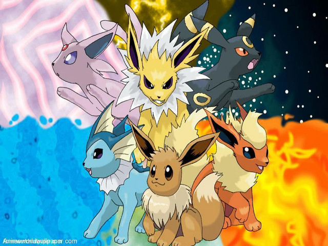 Pokemon group colorful background star free wallpaper - medium preview image