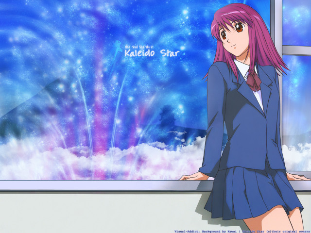 Girl blue dress fireworks starry free wallpaper - medium preview image
