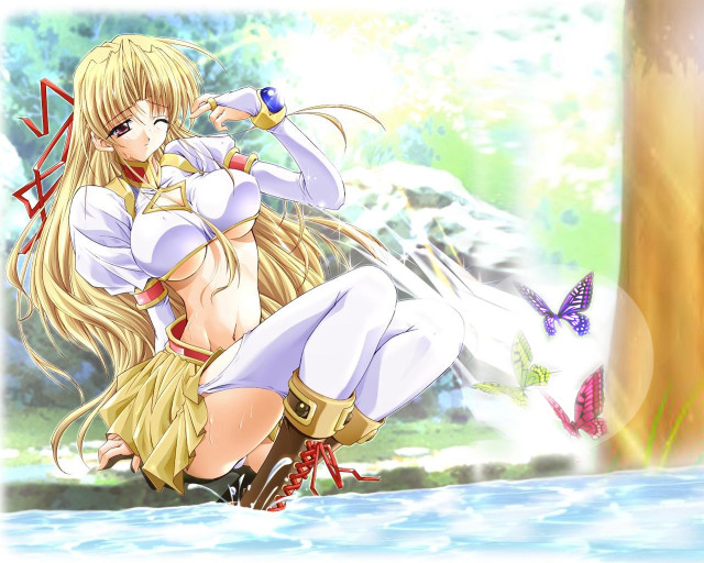 Woman white outfit stump bird free wallpaper - medium preview image