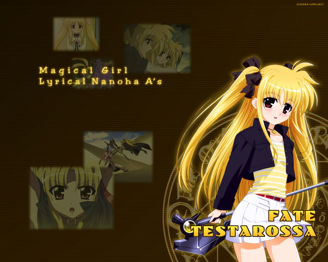Blonde girl sword anime mosaic free wallpaper - medium preview image
