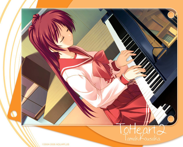 Girl piano toutean yoshida keyart free wallpaper - medium preview image