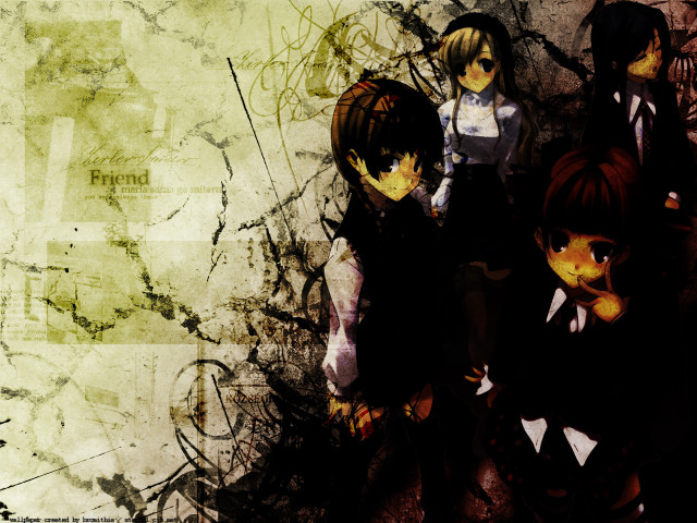 Anime girls grungy background gothic free wallpaper - medium preview image