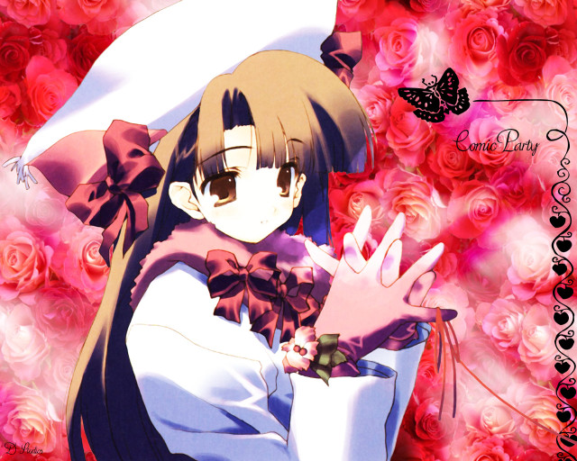 Girl white dress pink hat free wallpaper - medium preview image