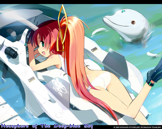 Woman white dress boat whale free wallpaper - medium preview image