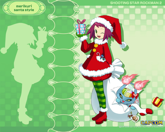 Santa cat snowman fur trim free wallpaper - medium preview image