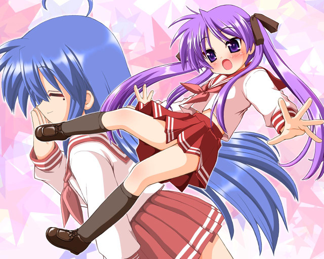 Anime characters posing blue and free wallpaper - medium preview image