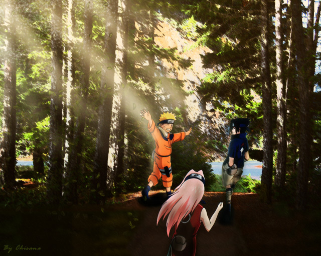 Baioken eishun forest outdoors anime free wallpaper for desktop - medium preview image