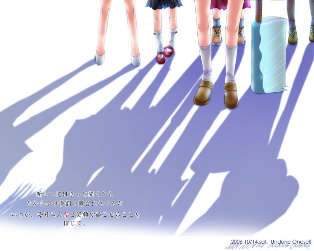 Group shadow schoolgirls uniform skirts free wallpaper - medium preview image