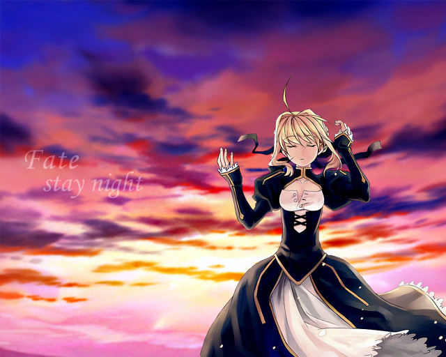 Woman sunset dress blonde portrait free wallpaper - medium preview image