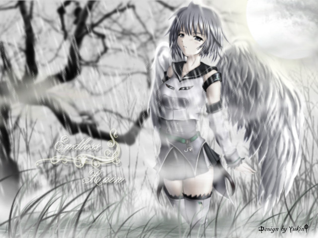 Angel girl field moon wings free wallpaper - medium preview image