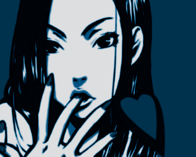 Gothic portrait blue background monochrome free wallpaper - medium preview image