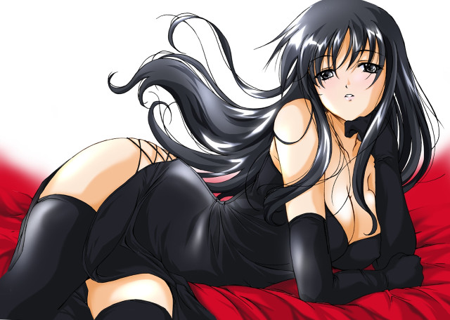 Ayako rokkaku black lingerie red free wallpaper - medium preview image