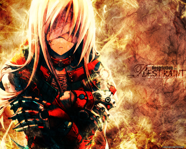 Blonde woman red outfit sword free wallpaper - medium preview image