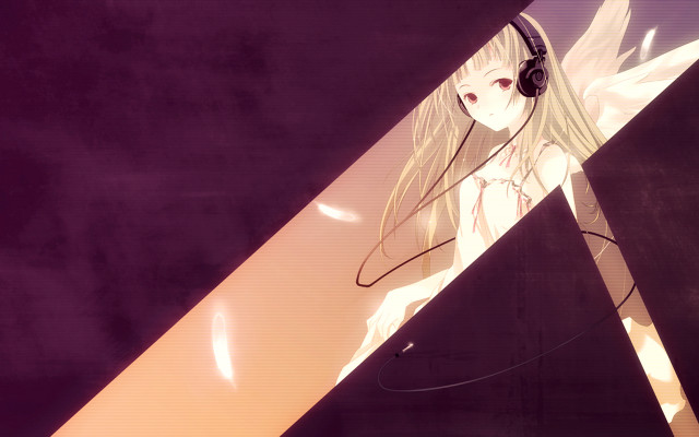 Girl headphones mirror angel dress free wallpaper - medium preview image