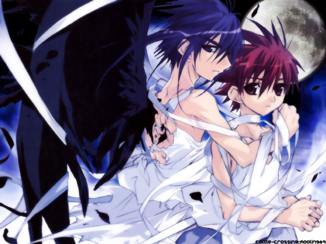 Anime gothic hug fullmoon blackcat free wallpaper - medium preview image