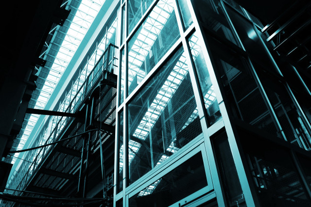 Tall building windows skylight dark free wallpaper - medium preview image