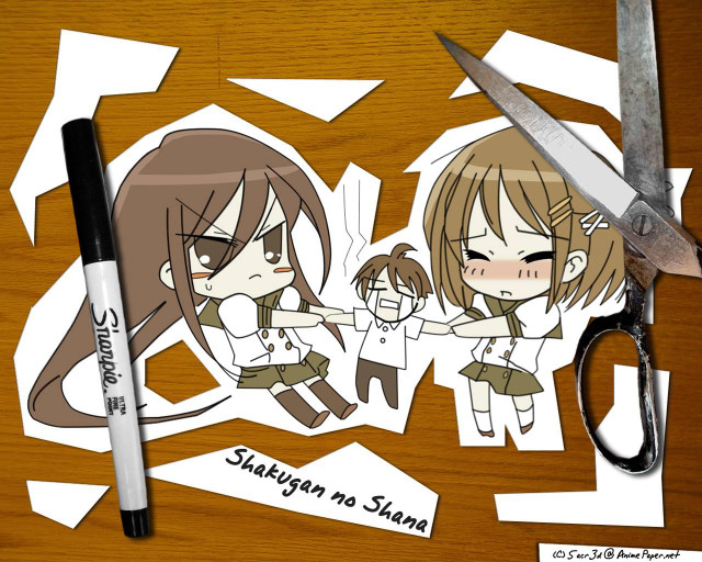 Scissors anime characters paper marks free wallpaper - medium preview image