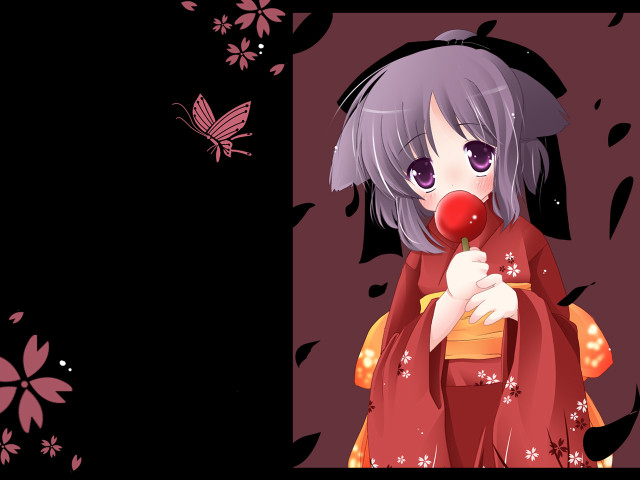Clown nose girl flower butterfly free wallpaper - medium preview image