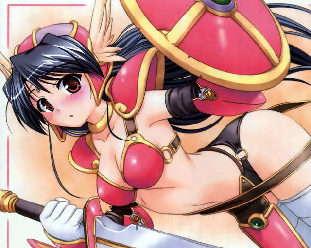 Woman red sword armor manga free wallpaper - medium preview image