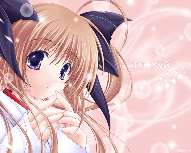 Anime girl longhair blackhat pinkbackground free wallpaper - medium preview image