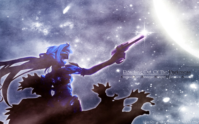 Woman gun rooster fullmoon astronaut free wallpaper - medium preview image