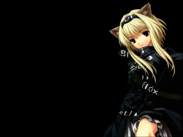Anime girl blonde hair black #4 free wallpaper - medium preview image