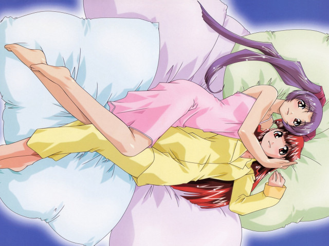 Woman cat laying pillow pajamas free wallpaper - medium preview image