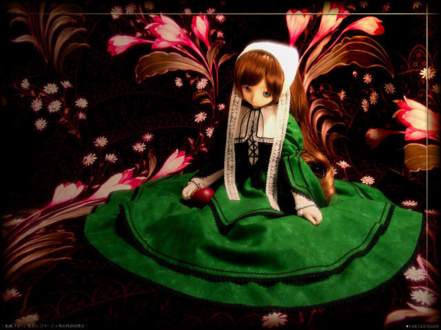Doll greencloth whiteheadband greendress gothic free wallpaper - medium preview image