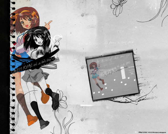Anime girls computer drawing illustration free wallpaper - medium preview image