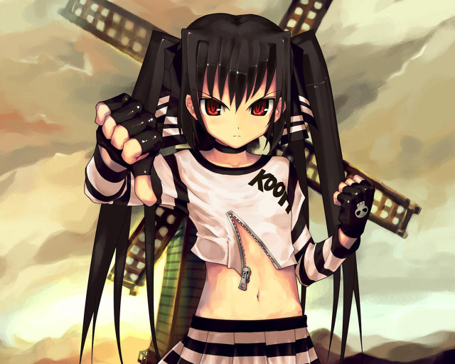Anime gothic girl beach gun free wallpaper - medium preview image