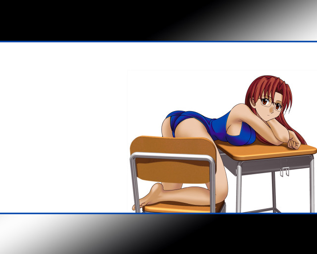 Woman barefoot swimsuit classroom chair free wallpaper - medium preview image