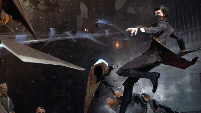 Man suit flying sword group free wallpaper - medium preview image