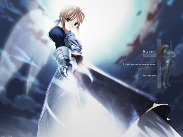Anime saber armor blue dress free wallpaper - medium preview image
