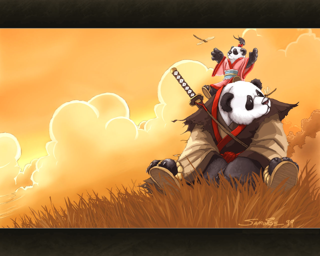 Panda field crown sword fantasy free wallpaper - medium preview image