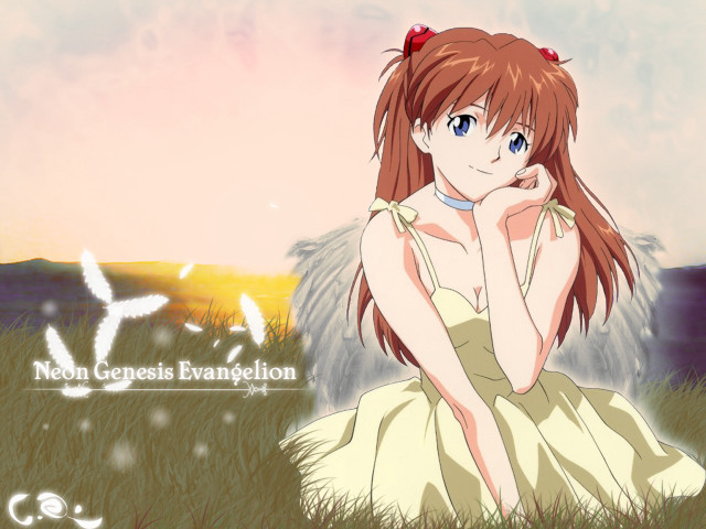 Girl dress grass bird anime free wallpaper - medium preview image