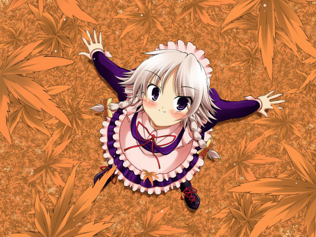 Anime aya goda autumn leaves free wallpaper - medium preview image