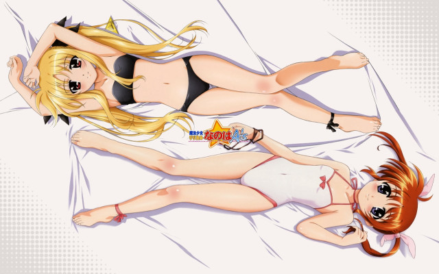 Two girls bikini bed cartoon free wallpaper - medium preview image
