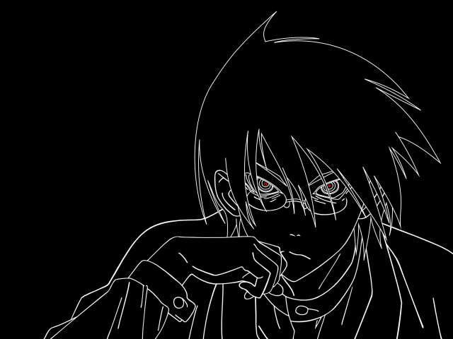 Vanitas yandere lineart redeyes glowing free wallpaper - medium preview image