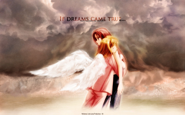 Angelic couple beach wings dreamy free wallpaper - medium preview image