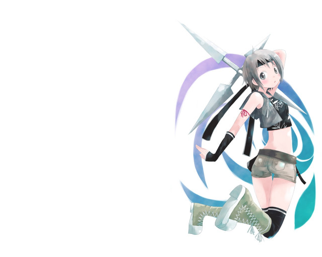 Flying woman weapon animal ears free wallpaper - medium preview image