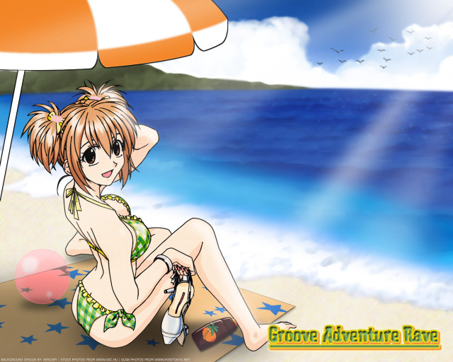 Beach girl starfish anime bikini free wallpaper - medium preview image