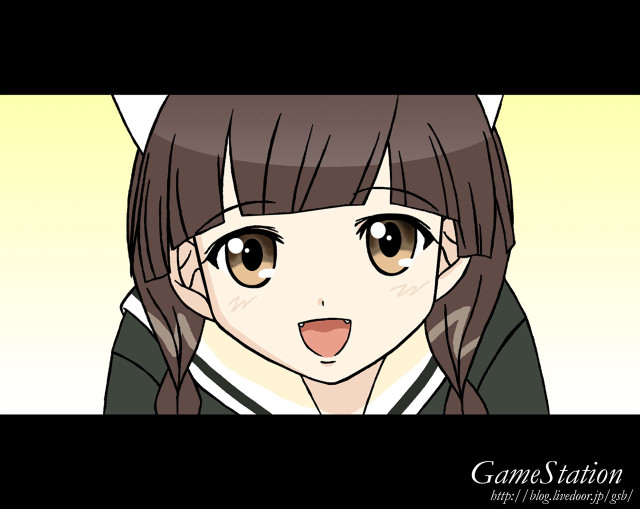Girl cat ears funny face free wallpaper - medium preview image