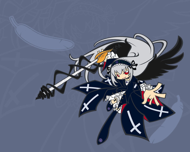 Cartoon sword bird flying yandere free wallpaper - medium preview image